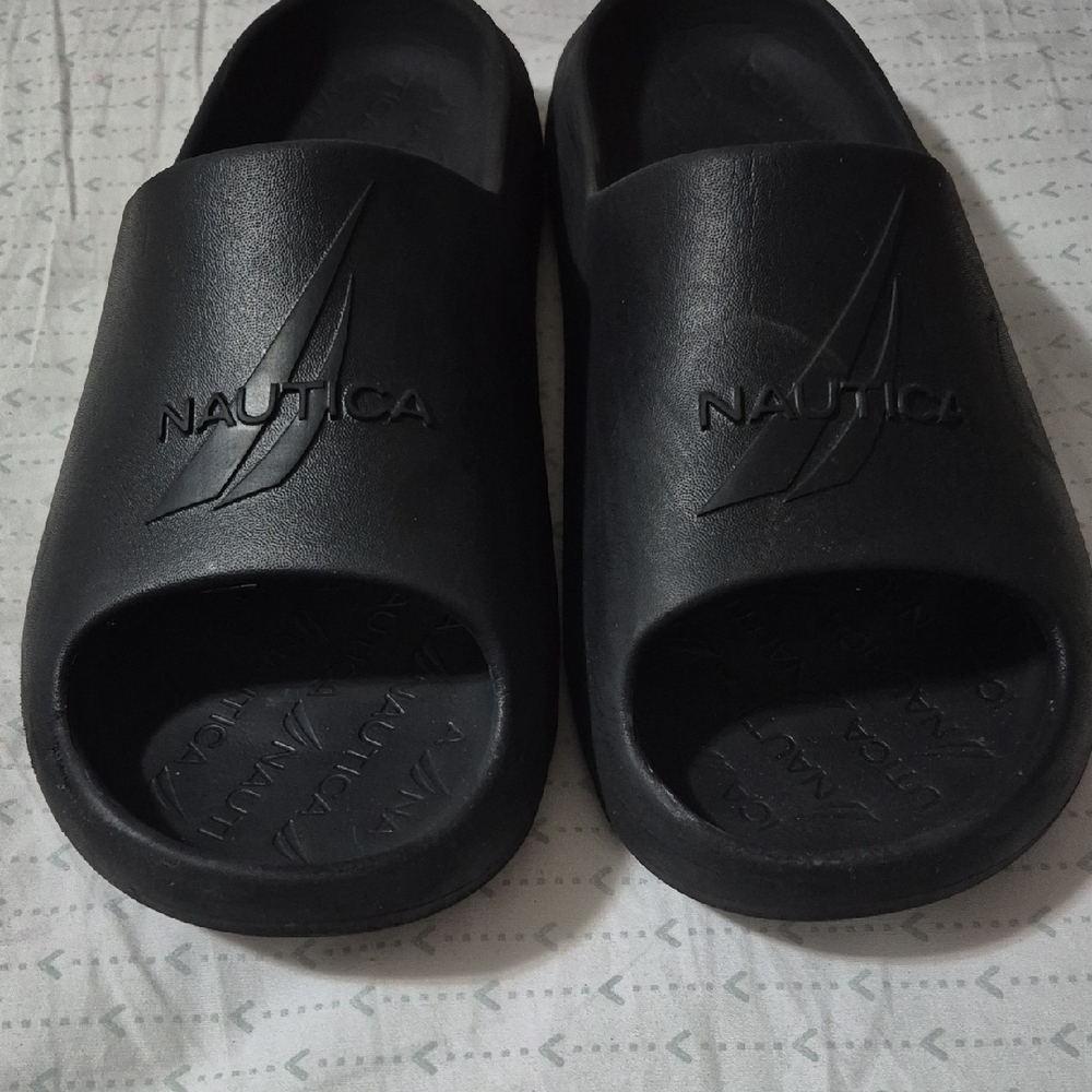 Nautica Black Slide Sandals